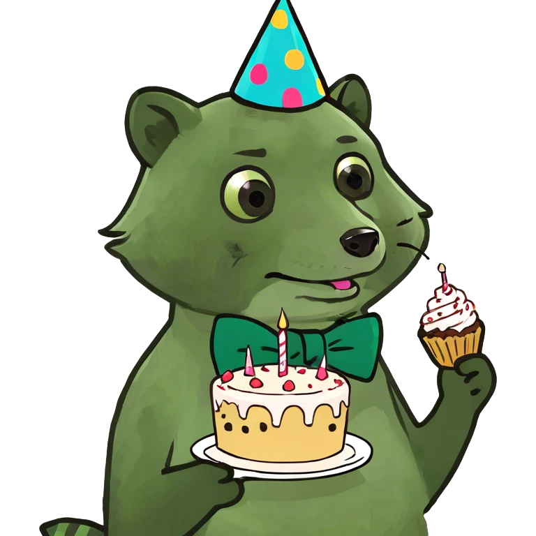 raccoon eating cake emoji
