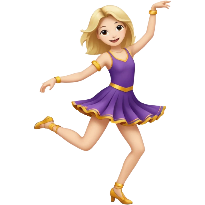 Happy girl dancing full body emoji