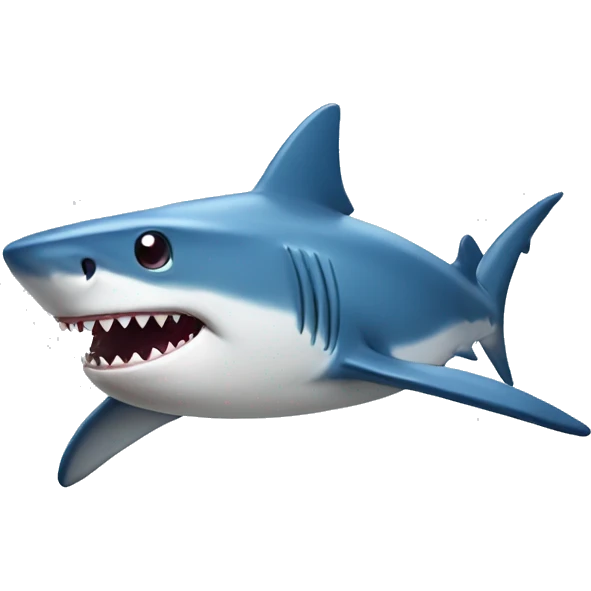 A shark with a blue bow on the head emoji