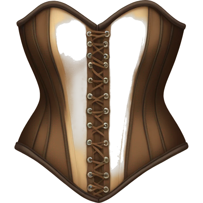 Vintage tan and brown corset emoji
