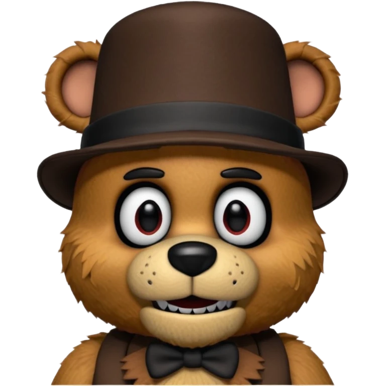 Freddy Fazbear with black and tiny hat from Five Nights At Freddy's Movie emoji