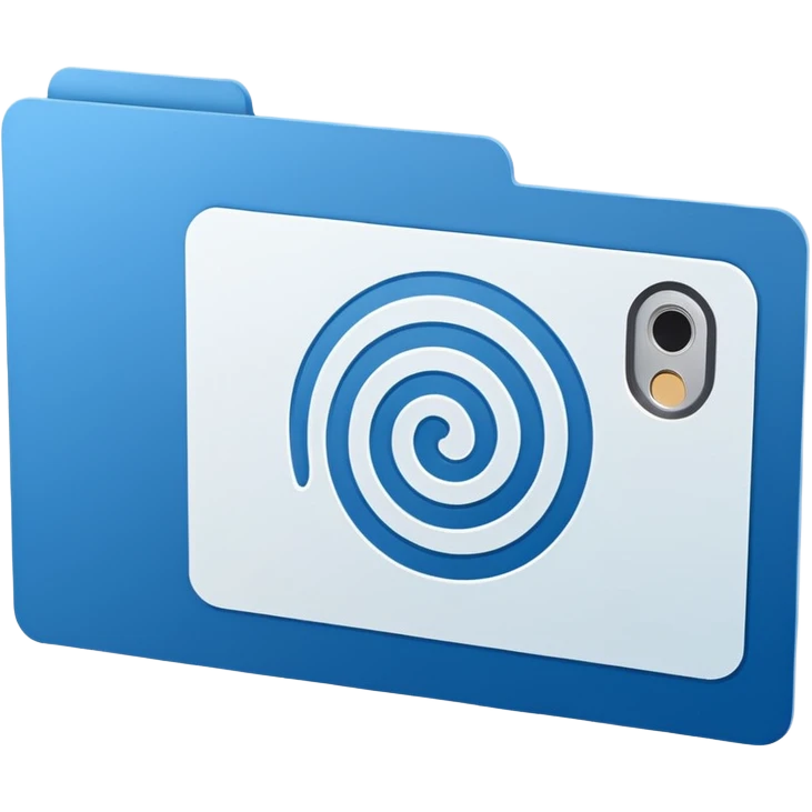 Minimalist blue Telegram channel icon of a card back. The card is face down, slightly tilted. A single, elegant fingerprint spiral is centered on the card back, symbolizing identity and unique associations. Monochromatic blue and white. Clean, flat design. emoji