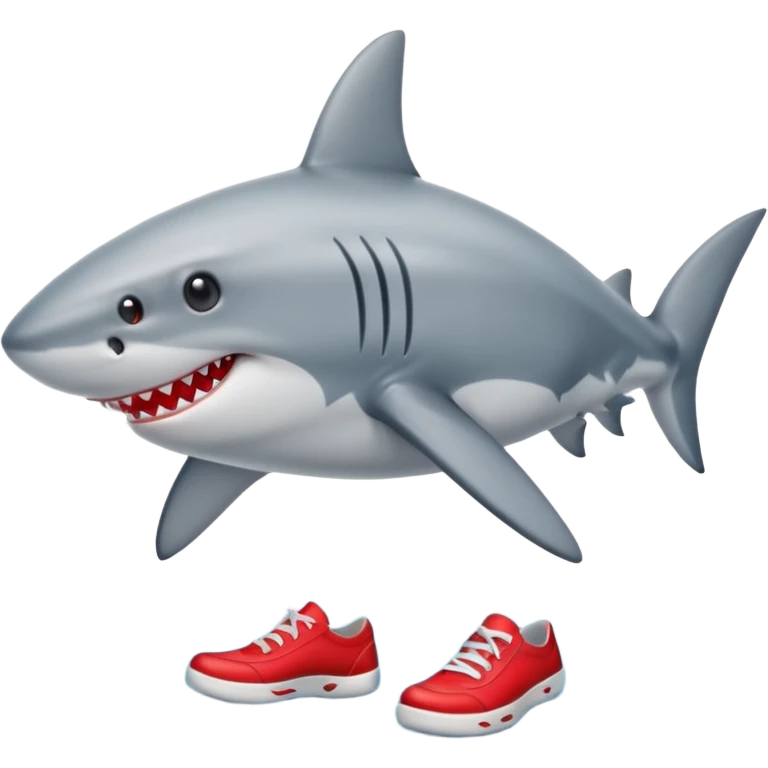 Shark with red shoes emoji