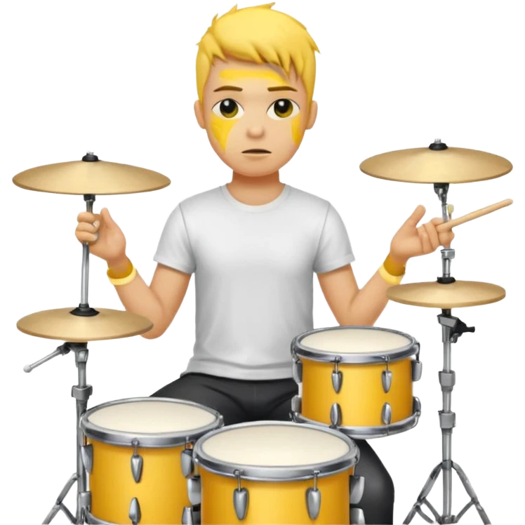 drummer with yellow skin at drum kit emoji