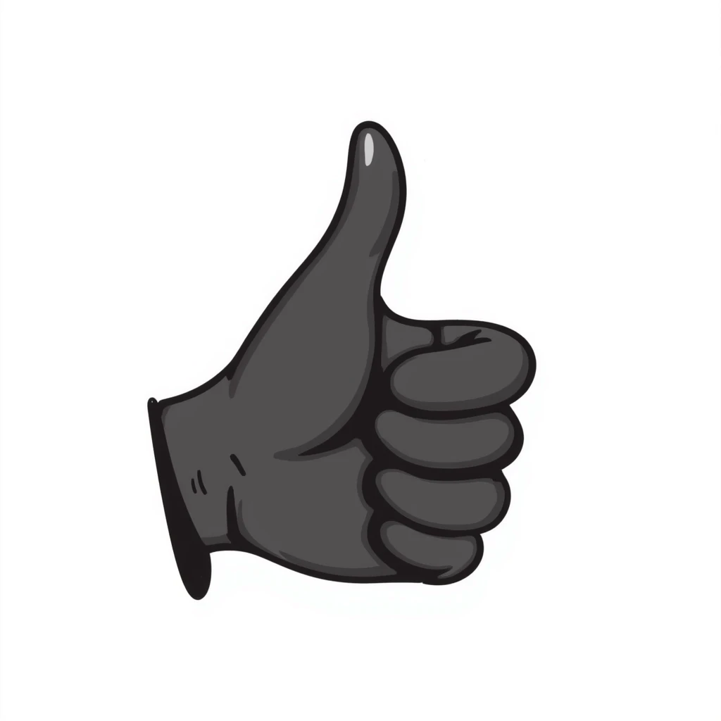 A hand giving thumbs up with dark skin and light skin highlights emoji