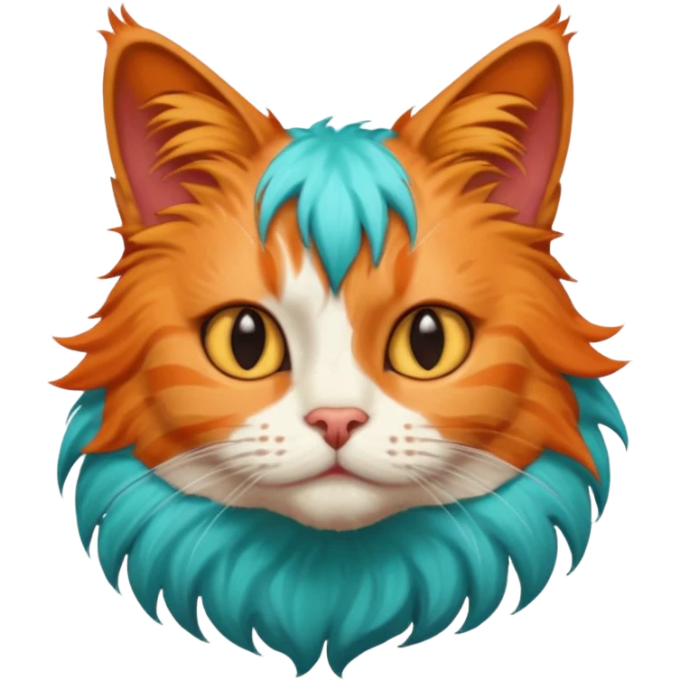 cat with turqoise hair emoji