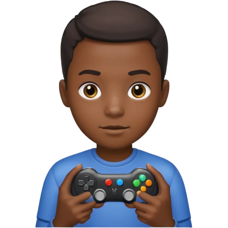 Black Boy holding a controller  emoji