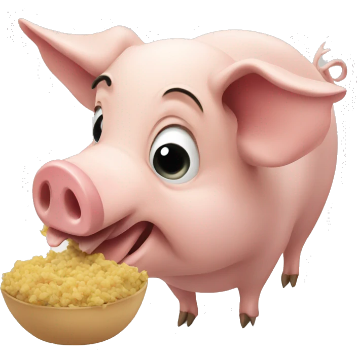 Pig eating  emoji