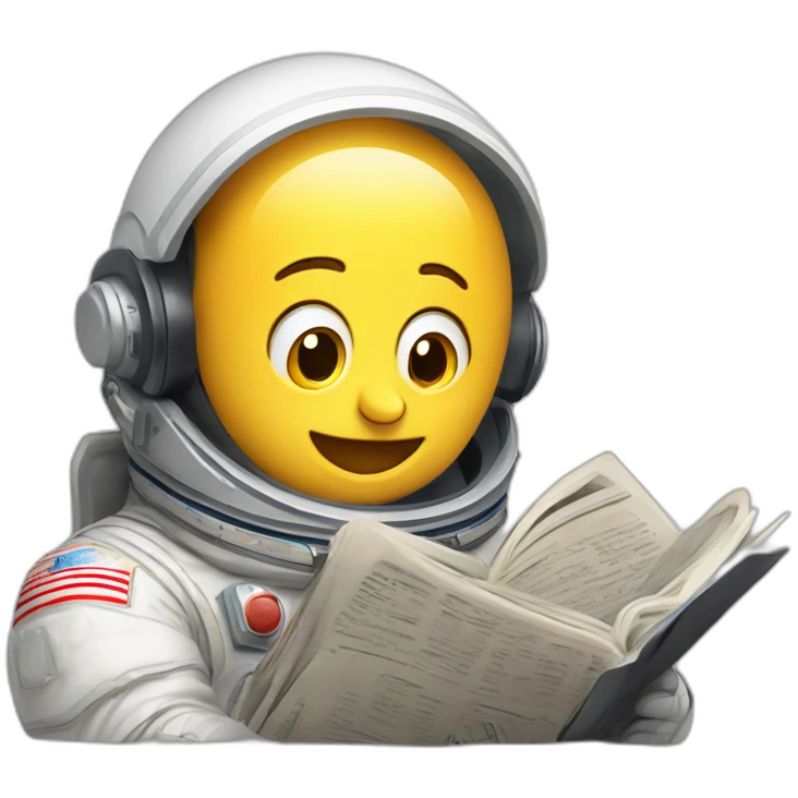 astronauta leyendo el periódico en el cairo emoji