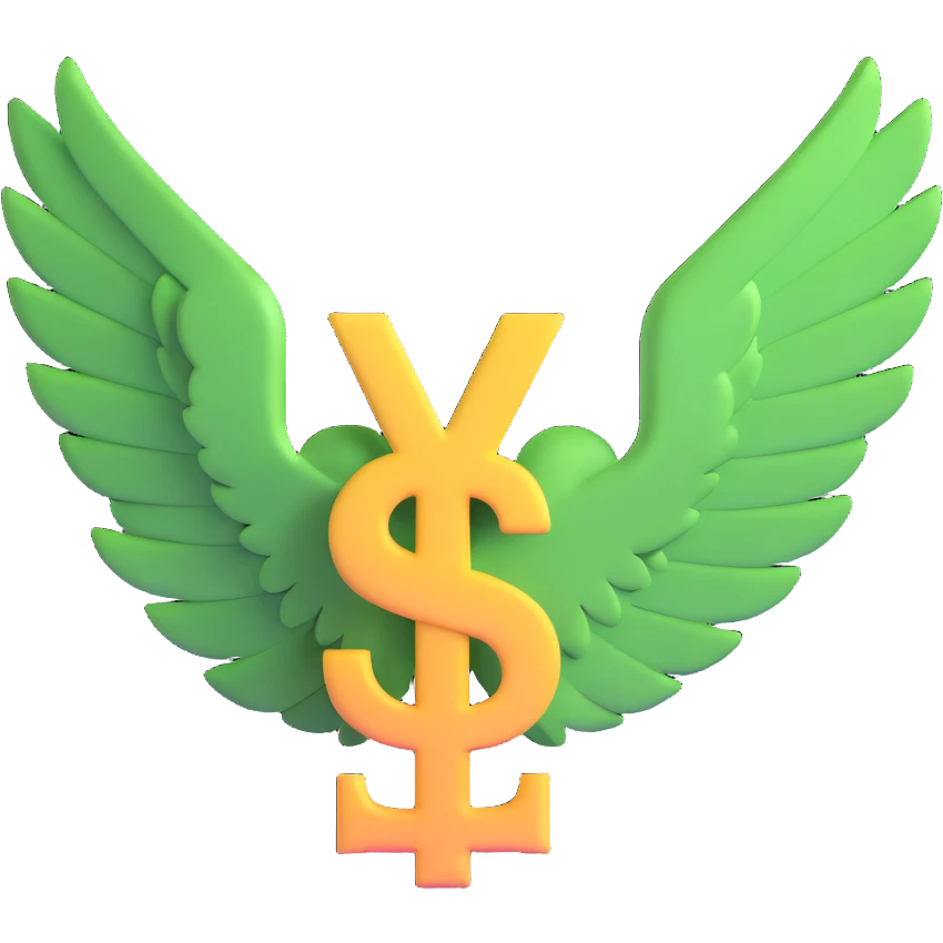 dollar sign with wings emoji