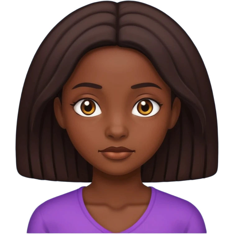 dark skinned girl looking emoji