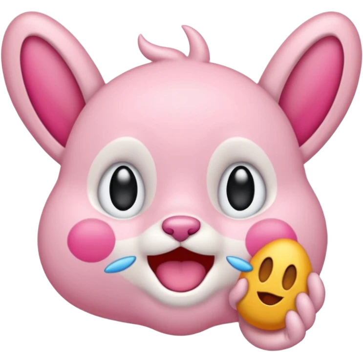 Labubu llorando, lágrimas rodando por las mejillas emoji
