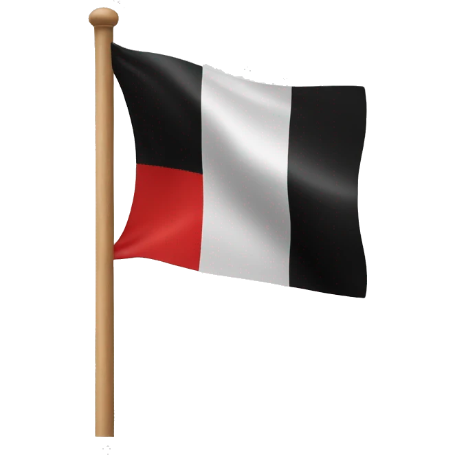 a black-white-red flag emoji