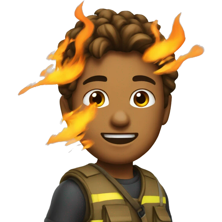 um cara pegando fogo emoji