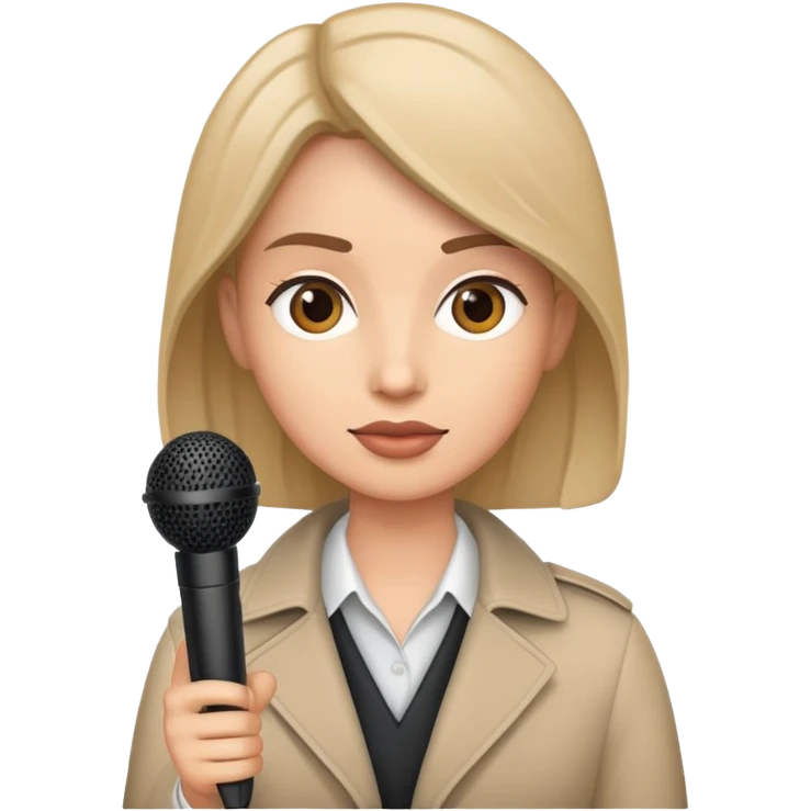 journalist with a microphone emoji
