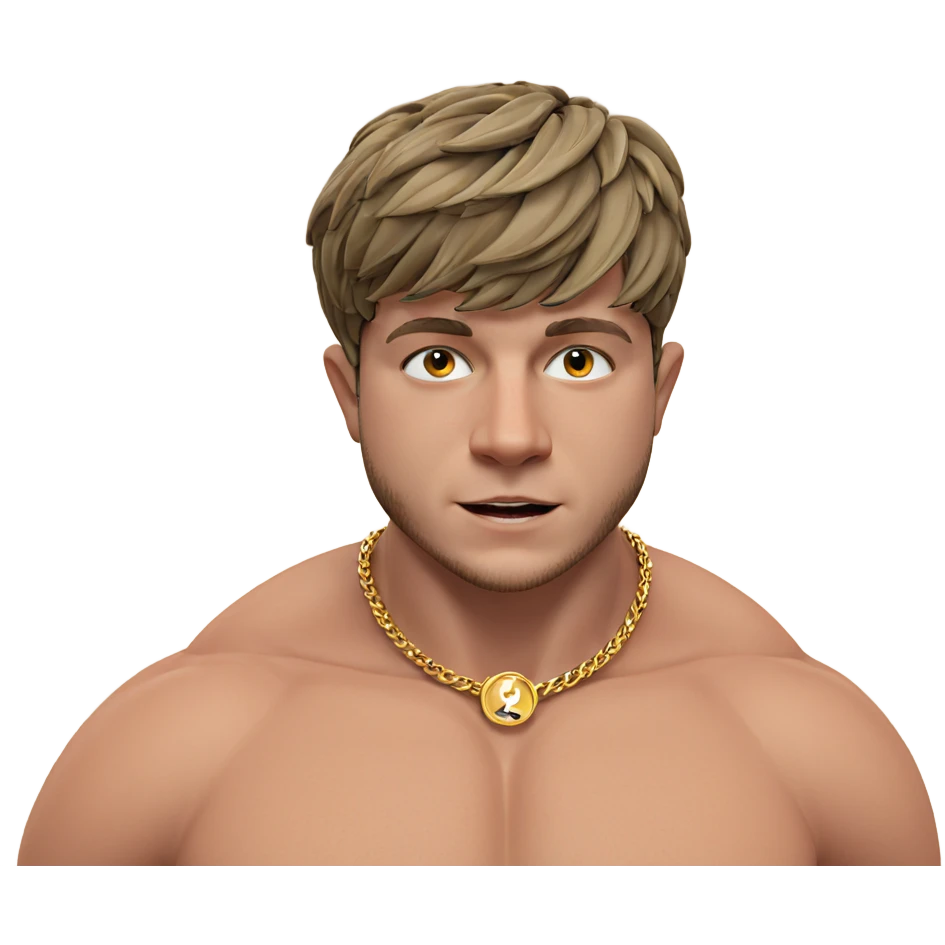 topless male with jewelry emoji