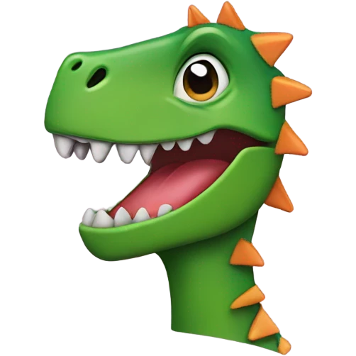 Someone wearing dinosaur earrings emoji