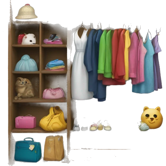 wardrobe with children's things emoji