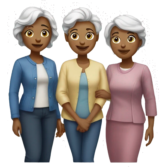 Two older white sisters with two white younger sisters emoji