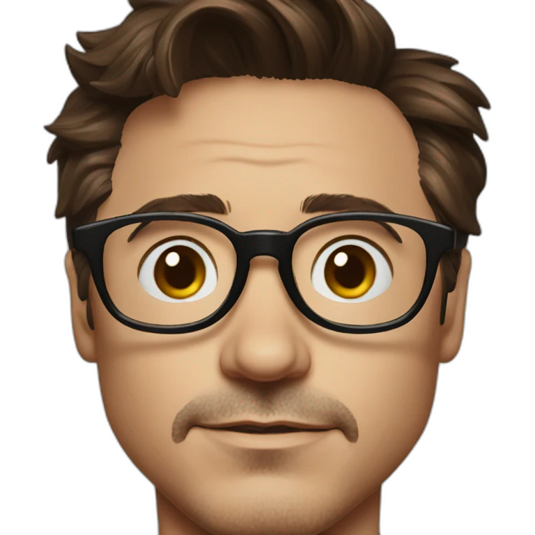 Robert Downey Jr. with glasses emoji