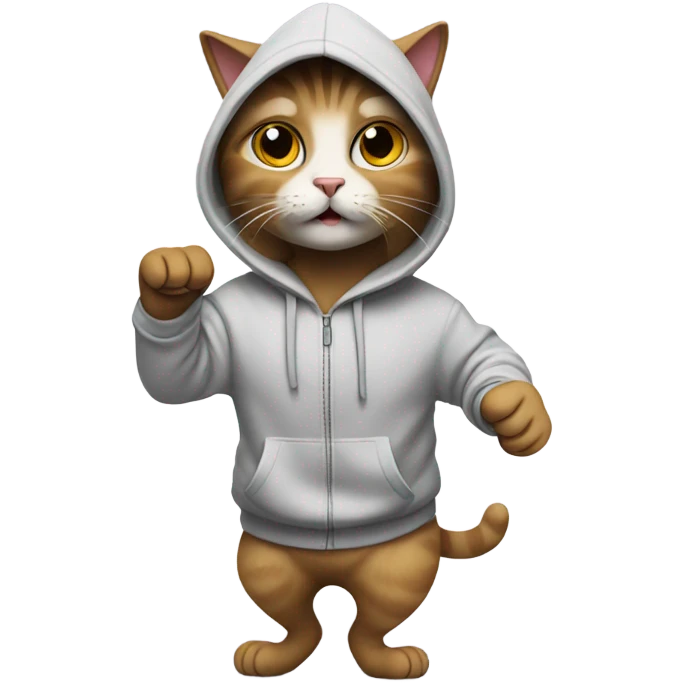 Cat in hoodie dancing emoji