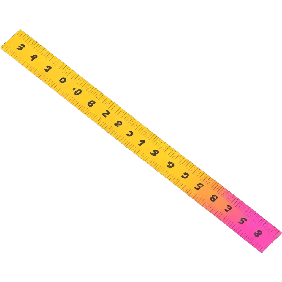 measuring ruler in cartoon style with bright colors, perspective composition, high saturation emoji
