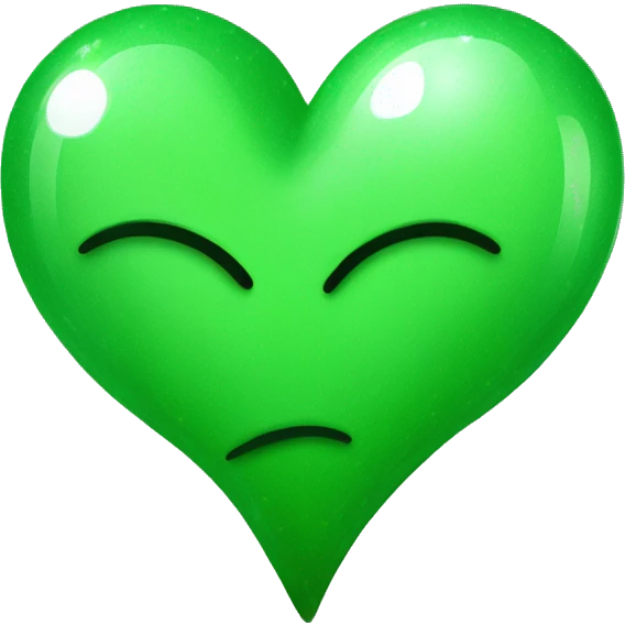 corazón verde con brillos  emoji