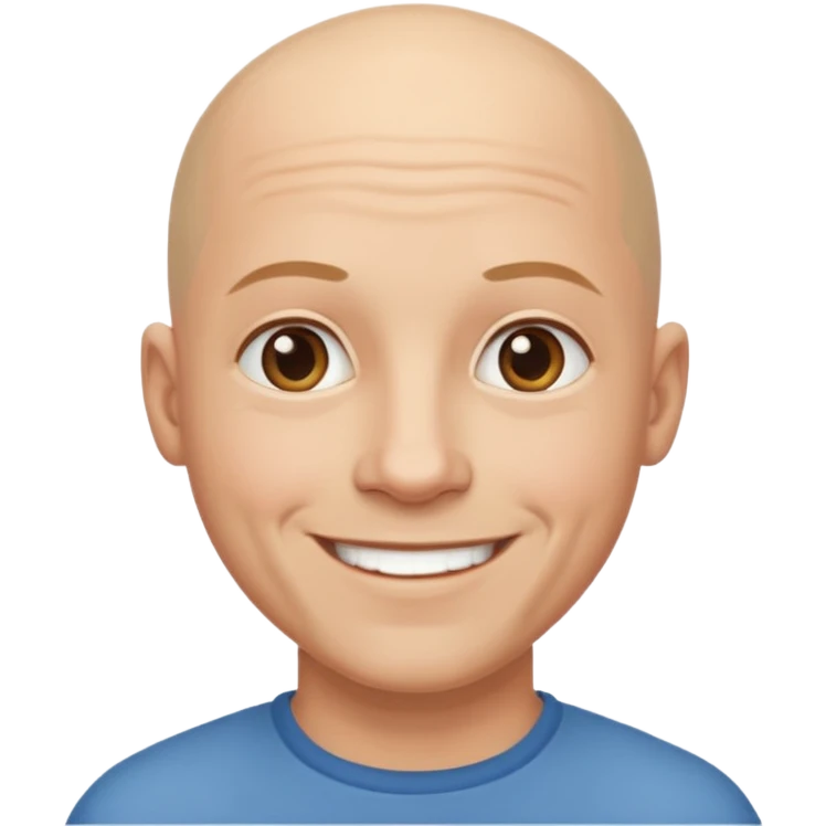 a bald made looking hopeful emoji