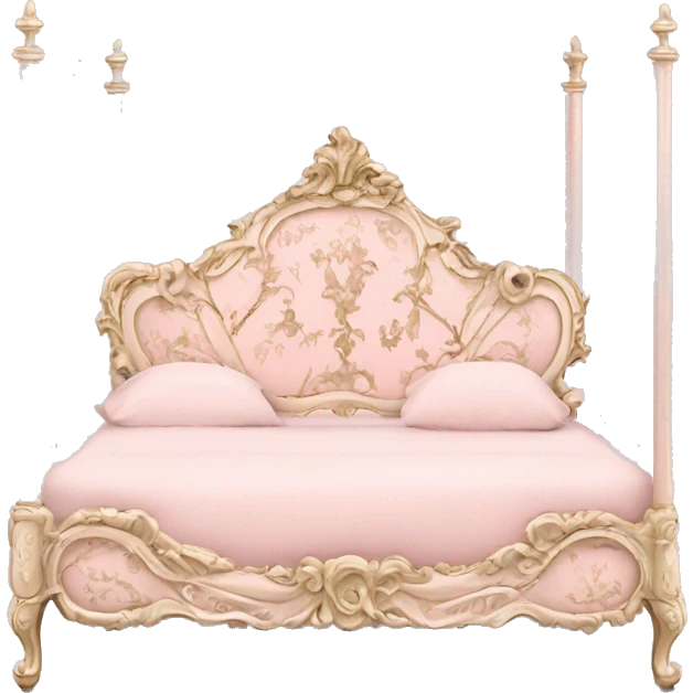 vintage pale pink rococo bed frame  emoji