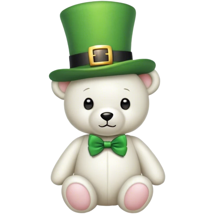 White St patricks day teddy bear emoji
