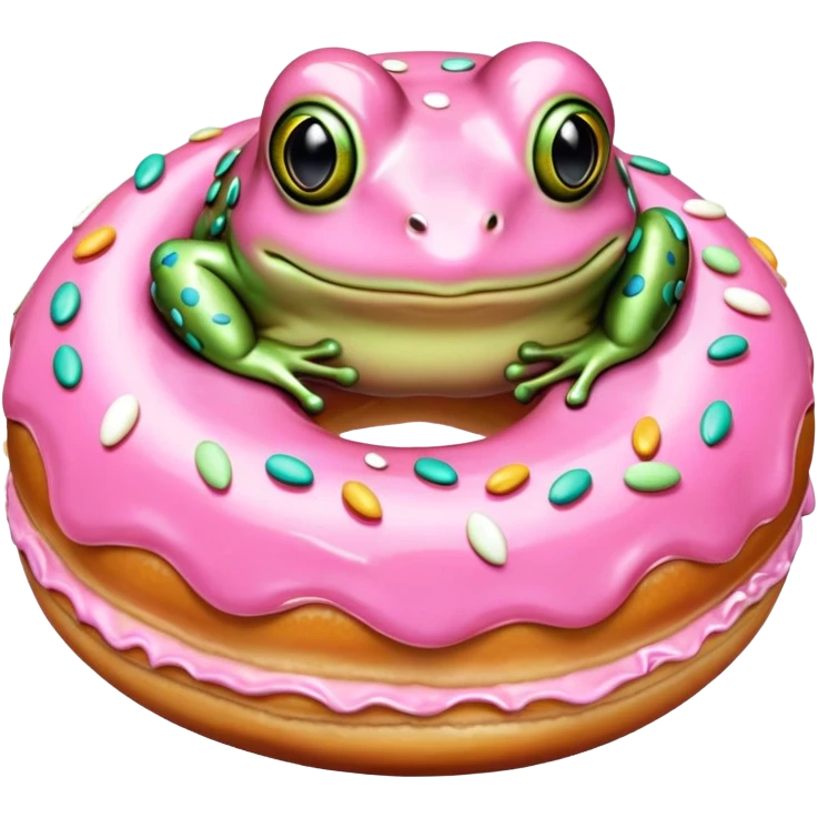 rococo regency frog shape donut emoji