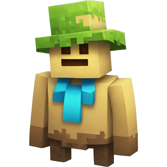 Un golem de minecraft con un gorro de ecuador emoji
