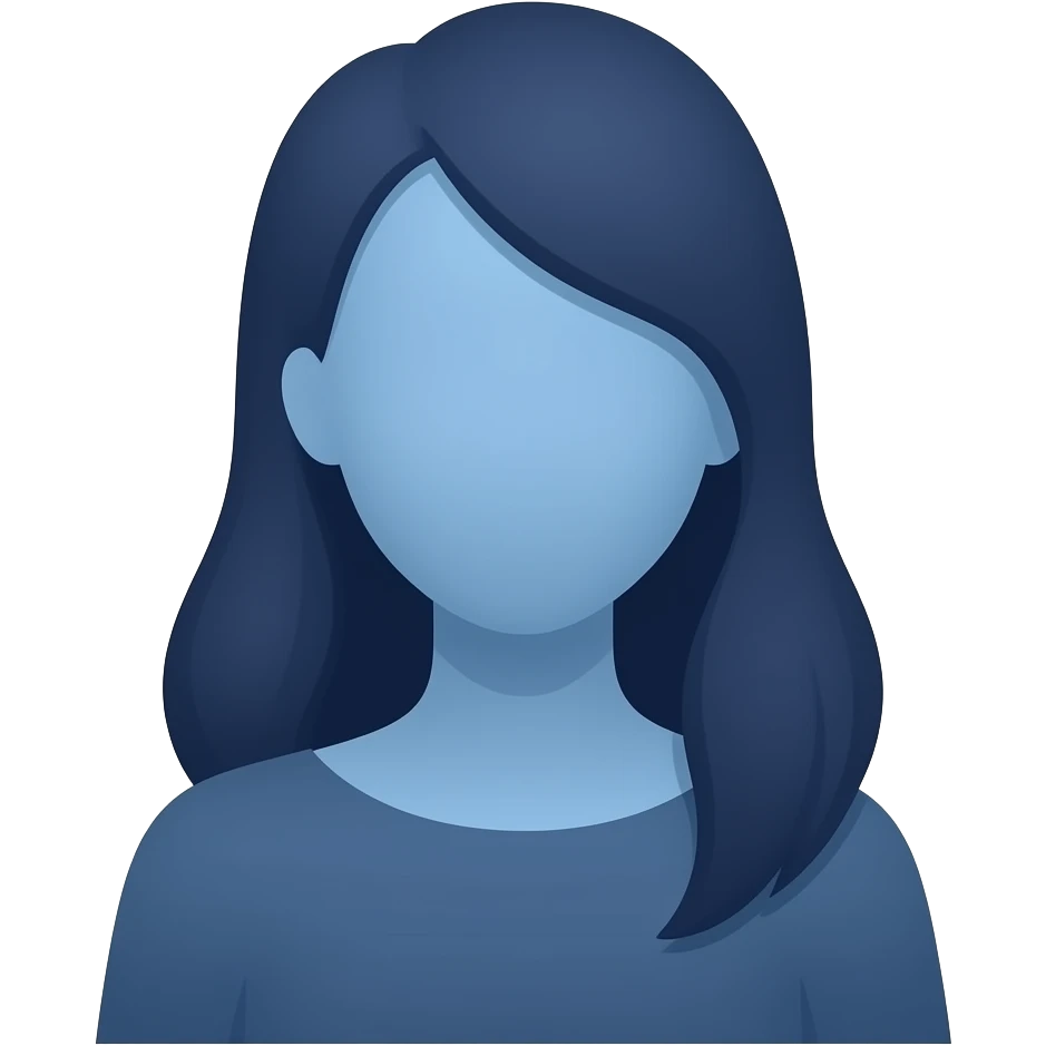a woman silhouette in color of dark blue emoji