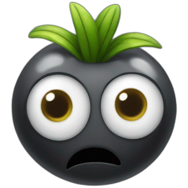 Black seed with tree eyes pvz emoji