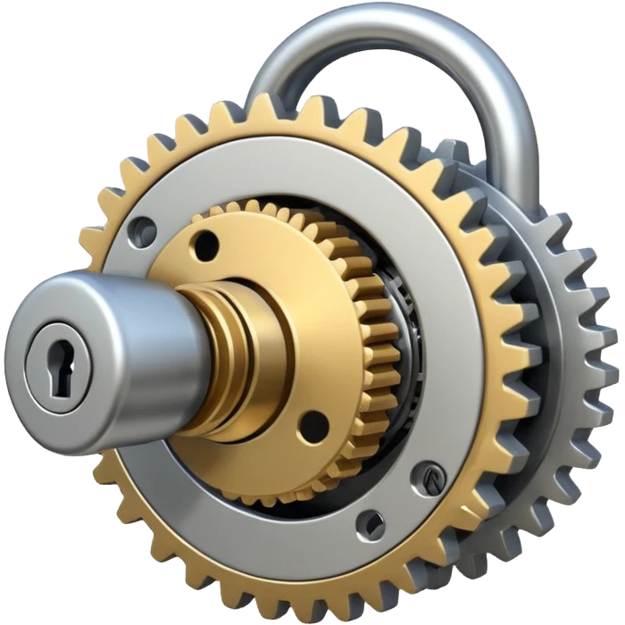 lock with internal gears. emoji