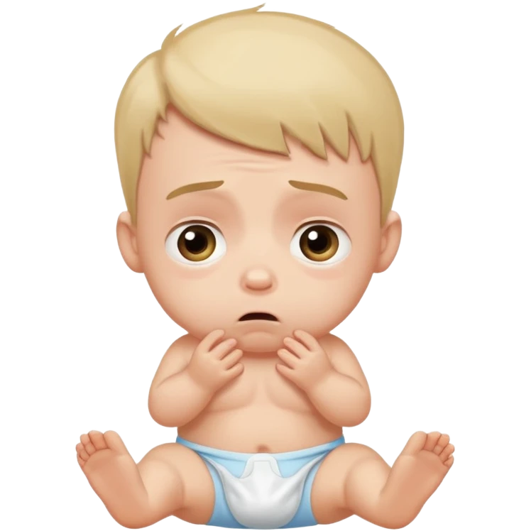 guy in a diaper saying that he needs a diaper change emoji