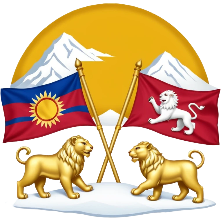 make flag of Tibet add 2 snow lion emoji