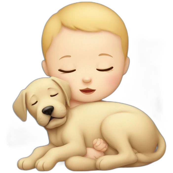 Baby sleep with a labrador emoji