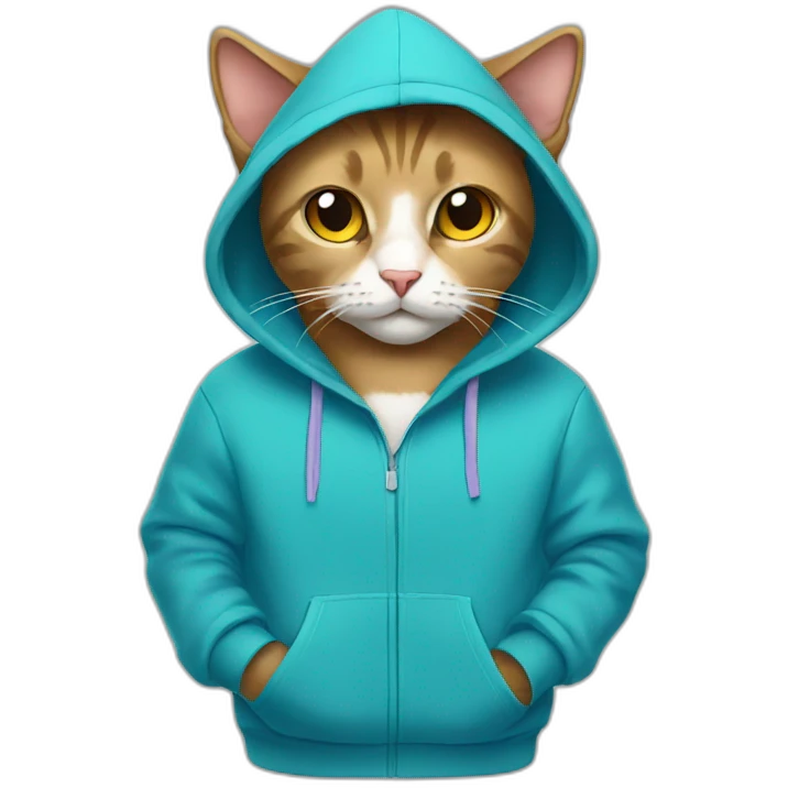Cat wearing a hoodie emoji