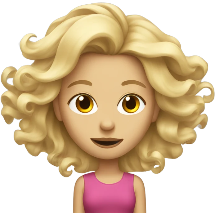 blonde girl with windy hair  emoji
