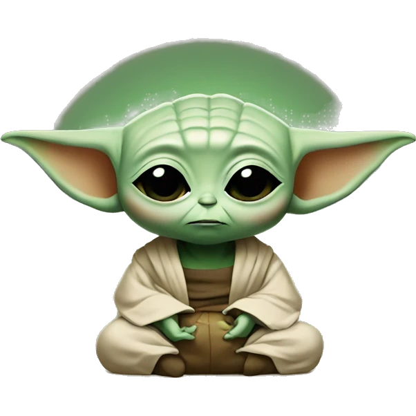 baby yoda with closed eyes meditating emoji