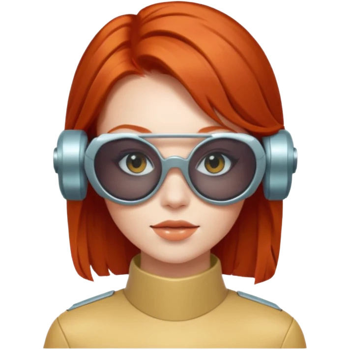 simple emoji of a redhead with futuristic sunglasses emoji