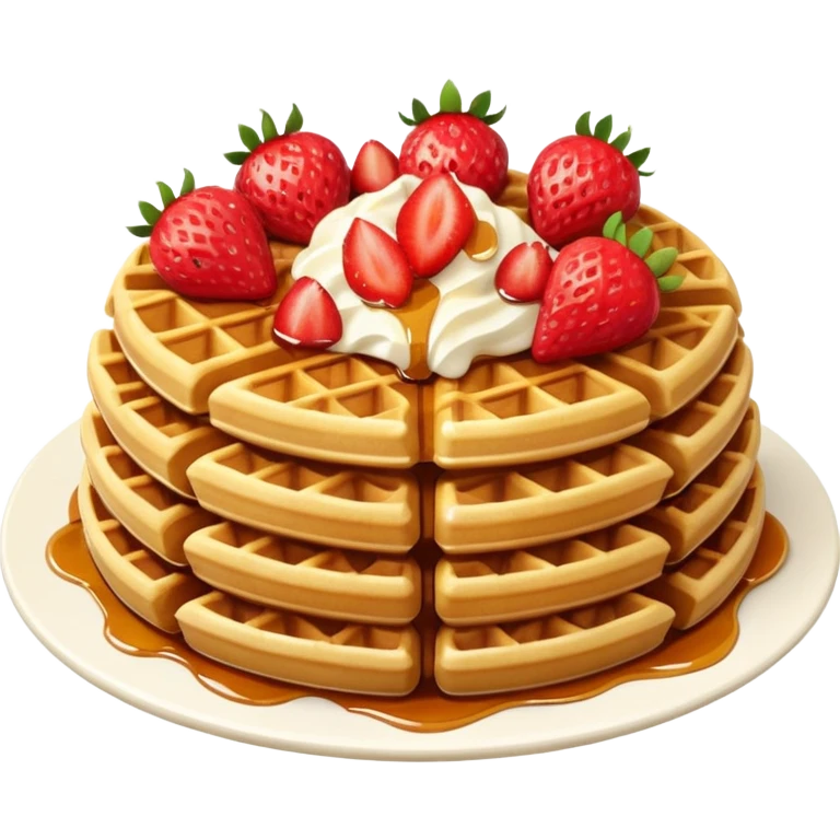waffle with strawberies emoji