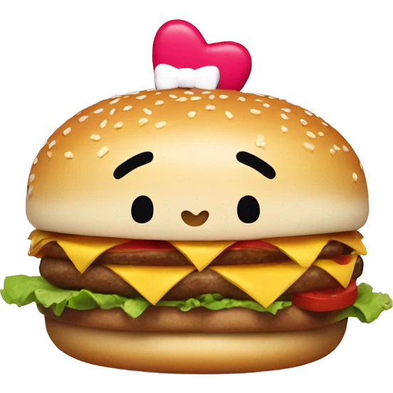 hello kitty hamburger emoji
