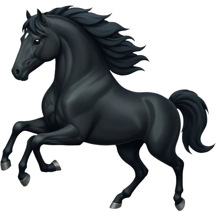 Black horse is running emoji