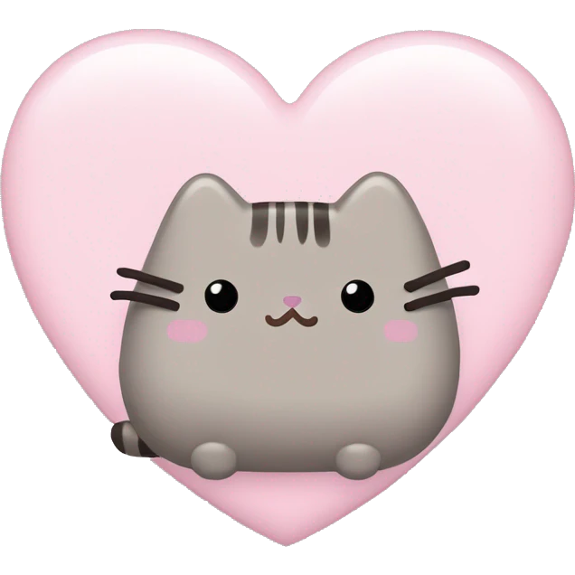 pusheen light pink heart emoji