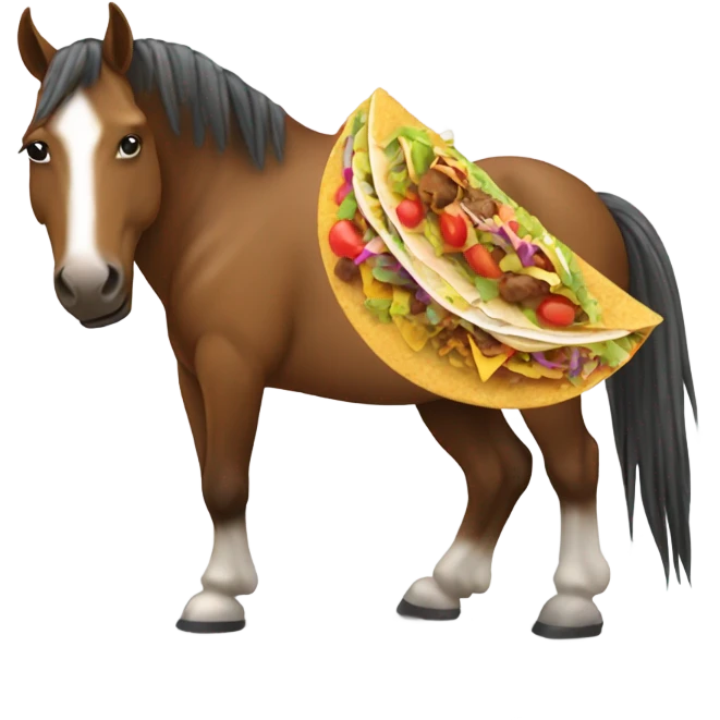 Horse holding a taco emoji