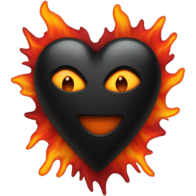 black heart with flames emoji