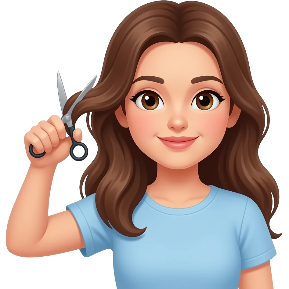 woman cutting her hair emoji