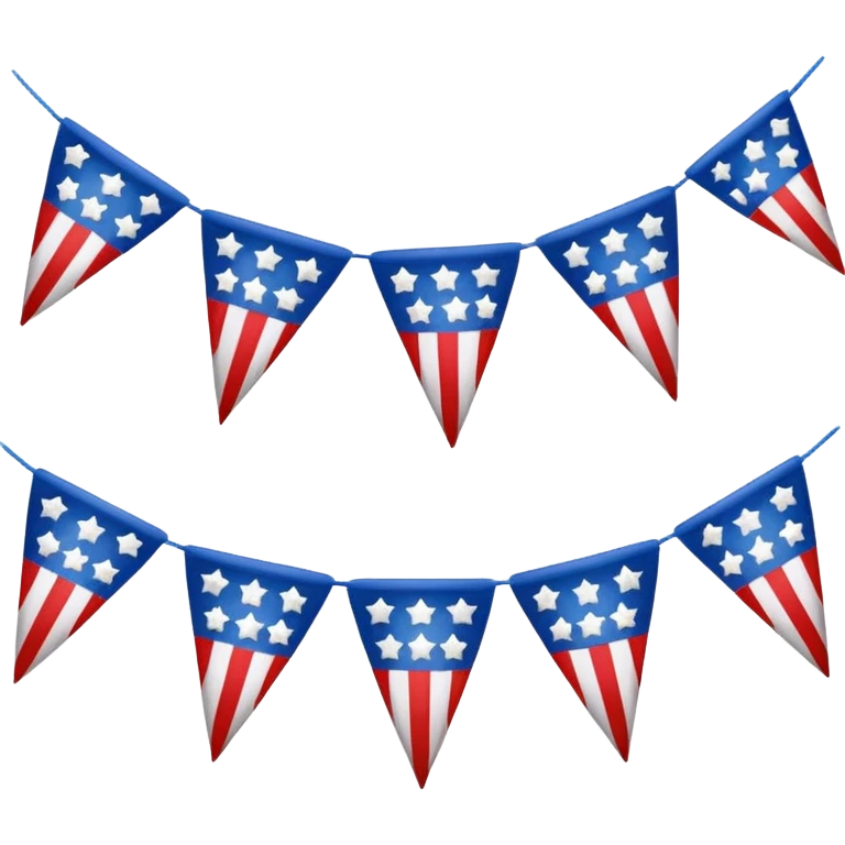 Red white and blue patriotic bunting emoji